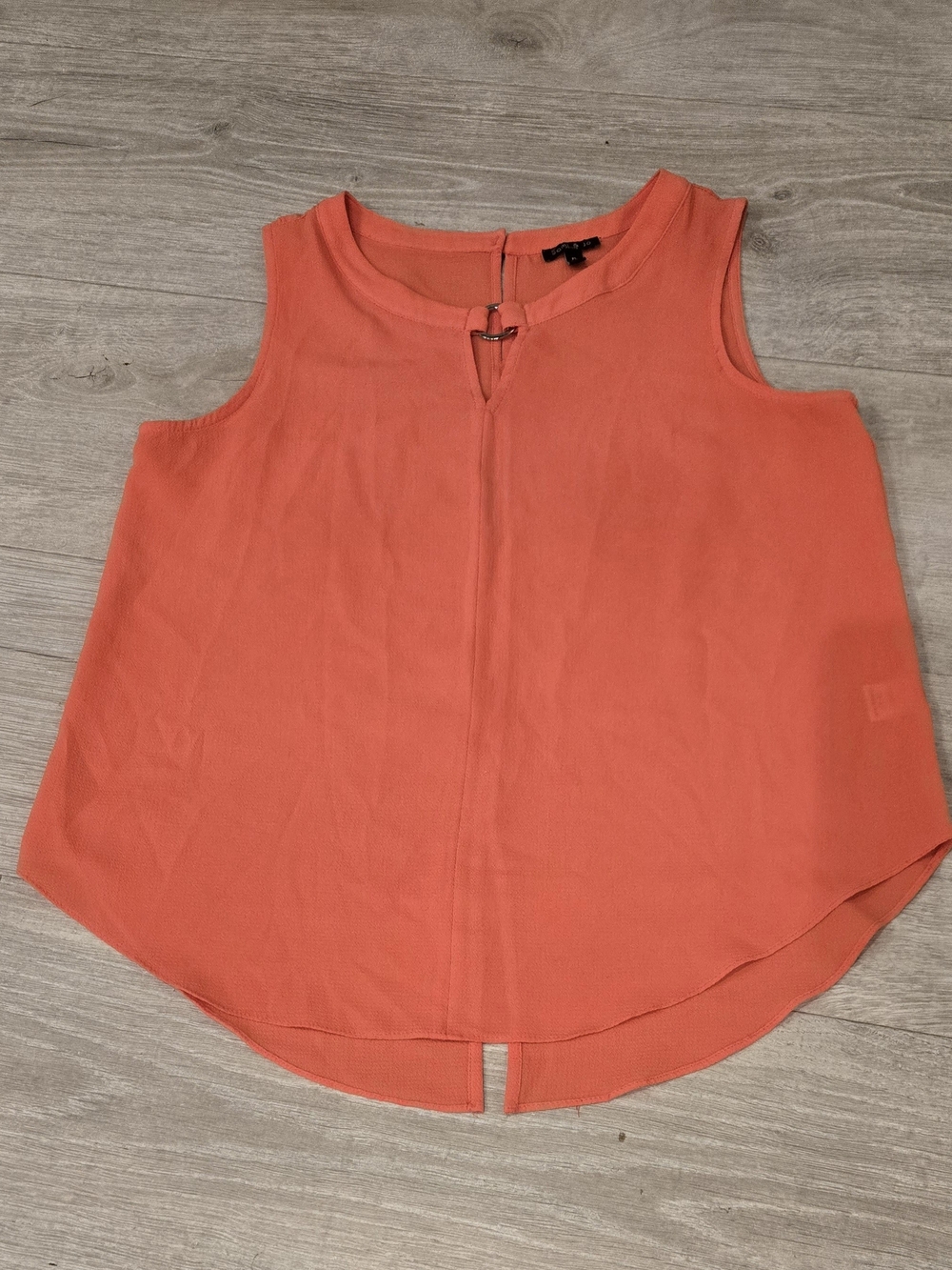 Sami & Jo Coral Orange Sleeveless Keyhole Tank